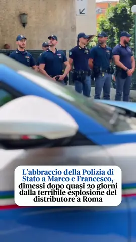 A post by @matteosalviniufficiale on TikTok caption: Dimessi Marco e Francesco, gli agenti di Polizia rimasti feriti nella terribile esplosione di inizio luglio a Roma. Auguri di pronta guarigione e ancora un GRAZIE da tutti noi.