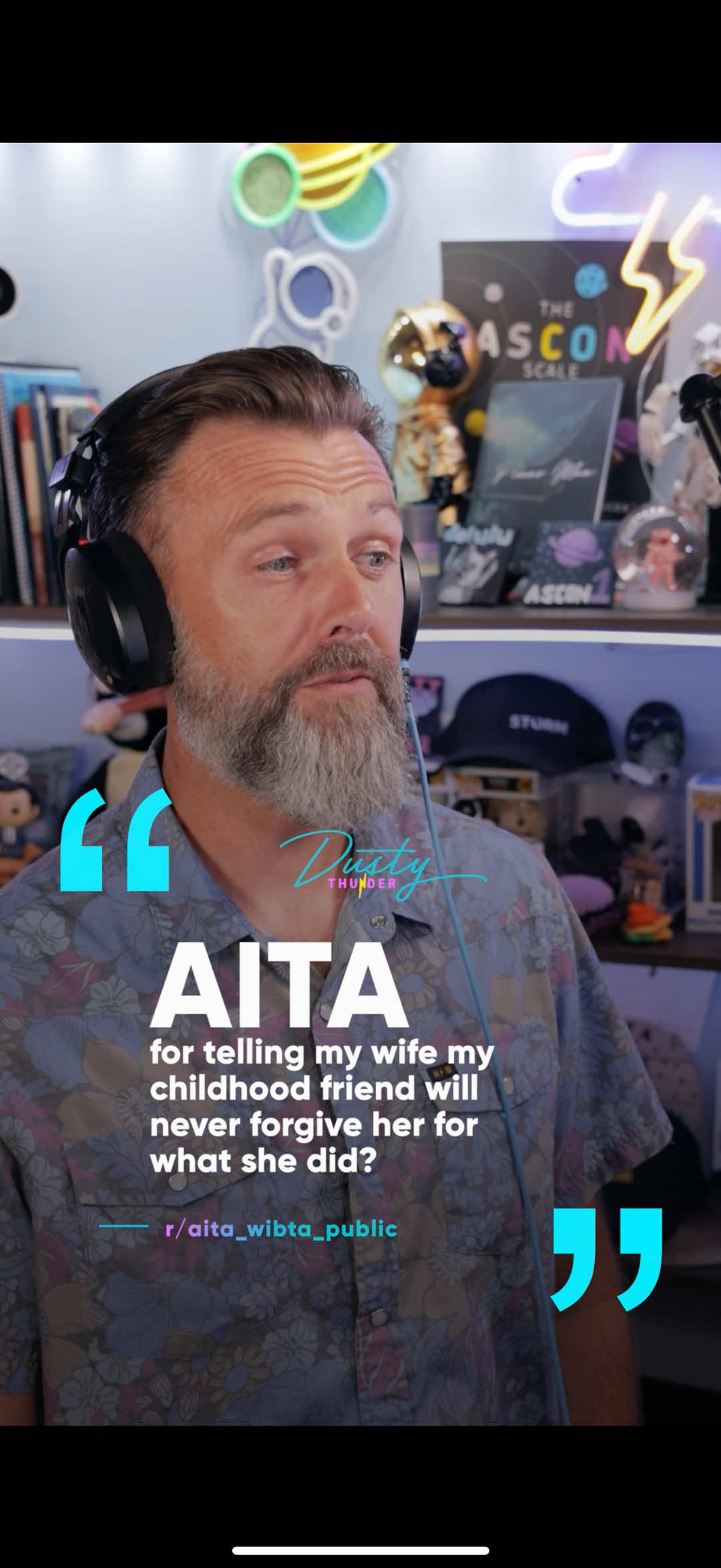 A post by @dustythunder_ on TikTok caption: The one where she’ll NEVER forgive her… “AITA for telling my wife my childhood friend will never forgive her?” #redditreadings #redditstories #reddit_tiktok #redditaita #storytime #aitareddit #story 