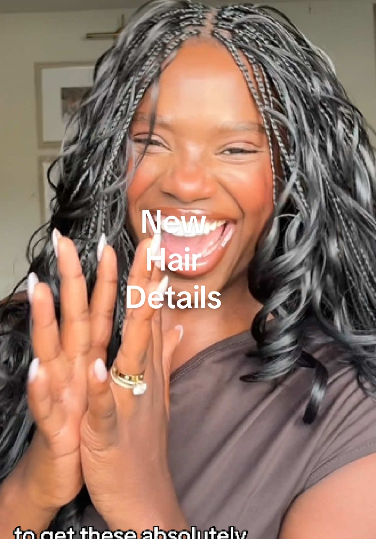 A post by @hindirlane on TikTok caption: Replying to @Sharon 🌸 what I asked for to get these boho French curl braids  I went to @benayhairbraiding in charlotte NC  Style would cost $300 Hair is Amazon I tagged a picture $28 Size is M/L and they are box braids  #charlottehairstylist #braidstyles #bohobraids #summerbraids #frenchcurlbraids 