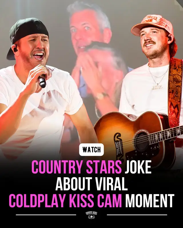 A post by @countryrebel on TikTok caption: Last week, the Coldplay Jumbotron Song unveiled an affair between a tech CEO and the company’s head of HR. It has inspired memes and parodies, and compelled some musicians to joke about the incident at their own shows, including some country artists.  Watch Luke Bryan, Morgan Wallen, and Russell Dickerson humorously respond to the viral Coldplay concert moment, at the link in bio. 