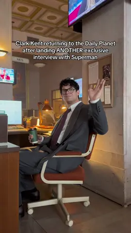A post by @guywithamoviecamera on TikTok caption: idk how #ClarkKent manages to keep getting these #Superman scoops?!?? #davidcorenswet #dcu #jamesgunn 