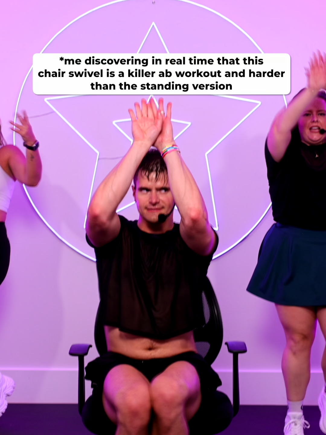 A post by @thefitnessmarshall on TikTok caption: modification went HARD @adflorea @haleyjordan12  Clip from Booty Army 7/14/2025 Sweat Session
