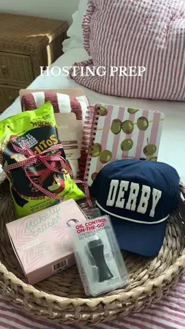 A post by @alexandracolleen on TikTok caption: just pouring sweat from running around 10 min before lollll ♥️♥️ #hosting #guestbedroom #guestbathroom #hostingideas #giftbasket 