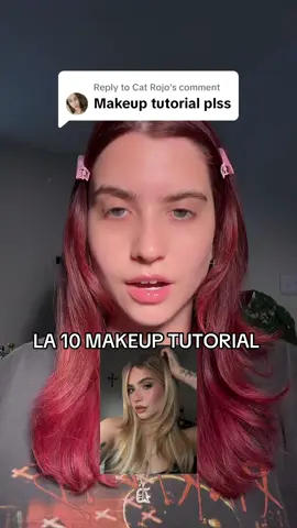 A post by @abbyroberts on TikTok caption: Replying to @Cat Rojo you asked and you shall recieve - LA 10 makeup💋  products: @rimmellondon foundation, concealer, gloss @MaybellineUK falsies waterproof mascara @Anastasia Beverly Hills contour stick & bronzer @Huda Beauty cotton candy blush and cherry blossom powder @makeupbymario eyeshadow palette @Lilly Lashes lash @Charlotte Tilbury highlight wand, lipliner  #la10 #makeup #beauty #tutorial 