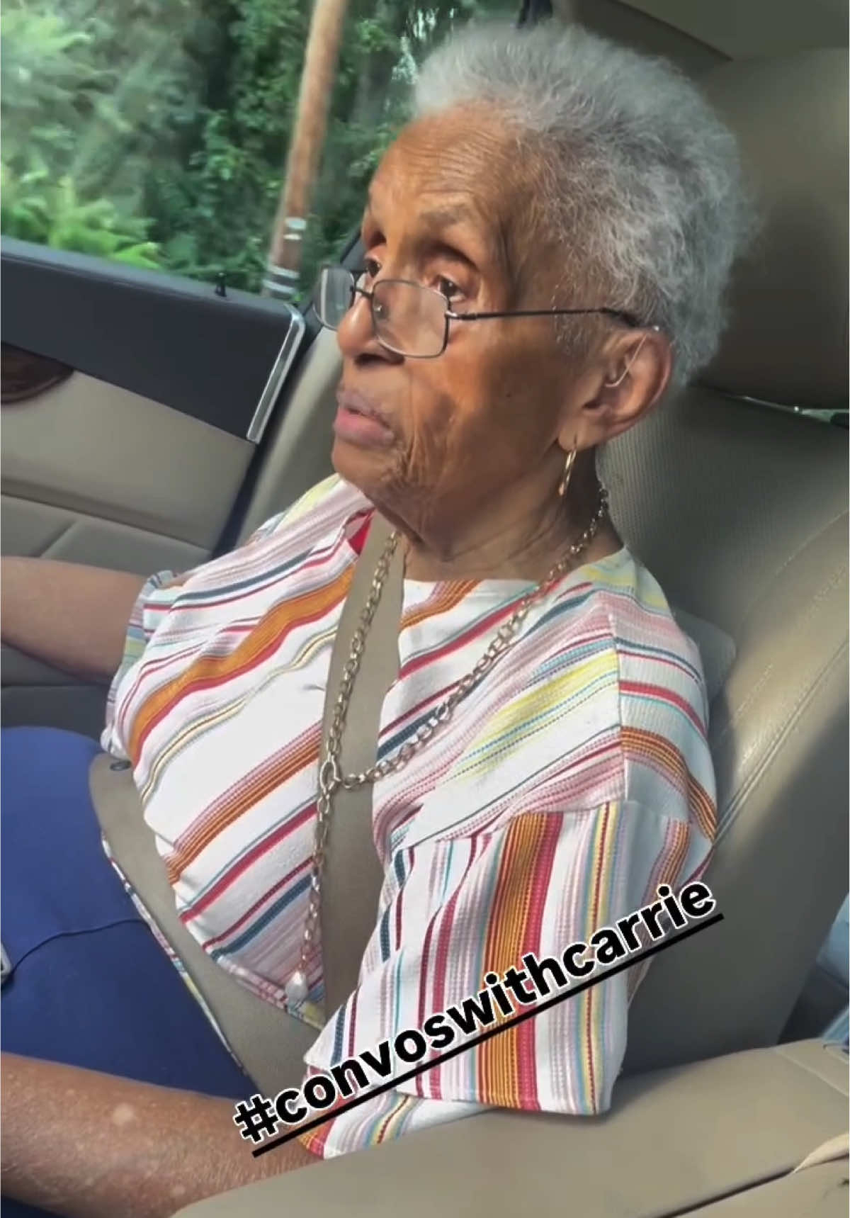 A post by @convoswithcarrie1 on TikTok caption: CAR CONVOS WITH CARRIE…”The Game of Wife” from my perspective. 🤣🤣🤣🤦🏾‍♀️🤦🏾‍♀️🤦🏾‍♀️🤦🏾‍♀️   #convoswithcarrie #everyonesfavoritegrandma #dementiaawareness #dementiacaregiver #dementiasupport #dementia #dementiaeducation #dementiacare