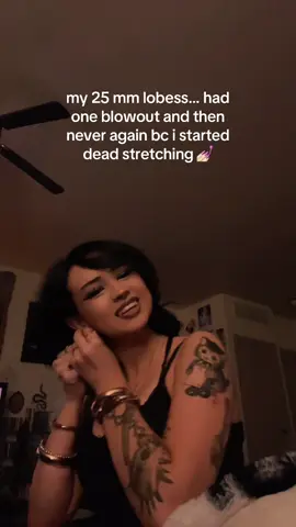 A post by @chiquitaolguita on TikTok caption: not sure if i’ll keep going or stop here tho 🥴🥴 #piercings #tattoos #lobestretching #gauges #alternative #alt 