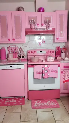 A post by @pinktate1 on TikTok caption: #pinkhouse #pinkkitchen #pink #fyp 