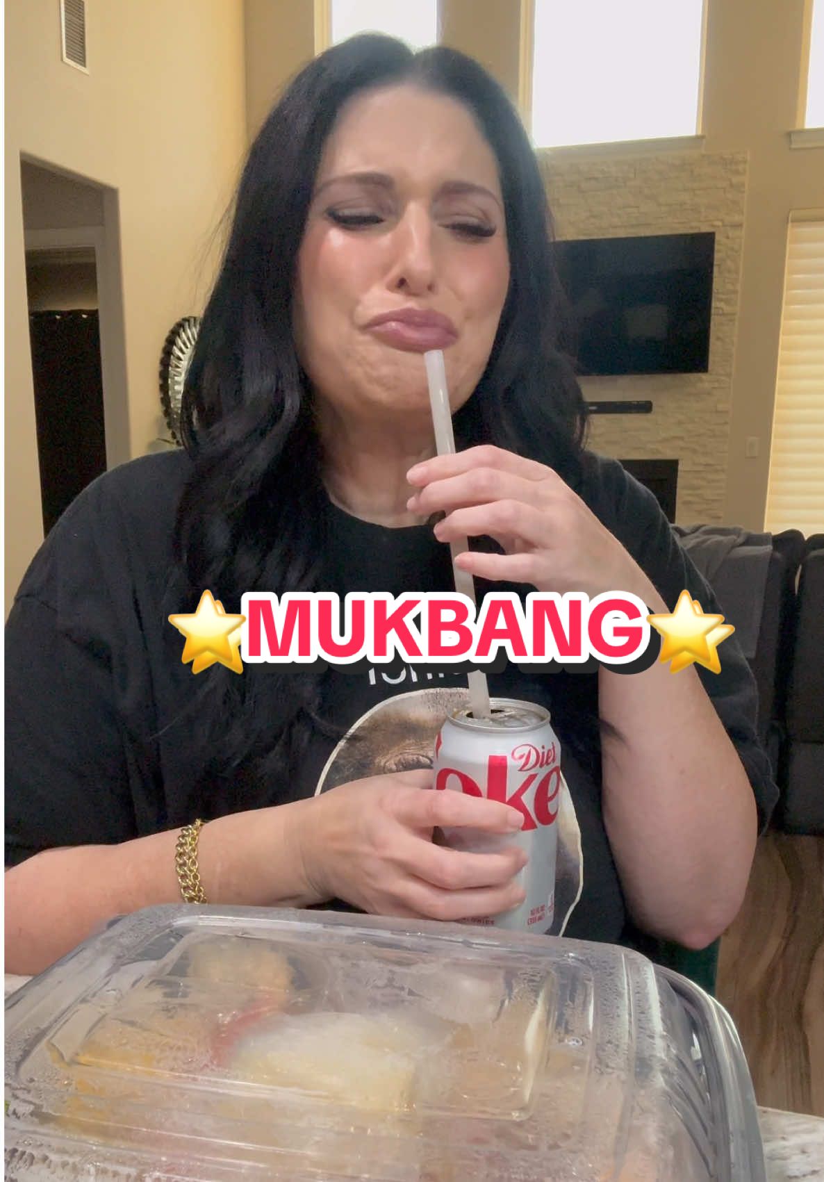 A post by @cookiterica on TikTok caption: ⭐️JUST A MOTHER/DAUGHTER MUKBANG⭐️ #mukbang #motherdaughter #dietcoke 