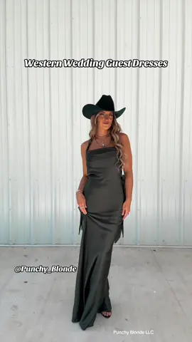 A post by @punchy_blonde on TikTok caption: Which one is your favorite?🖤 #shoppunchyblonde #weddingguestdress #westernwedding #guestdresses #westernfashion 