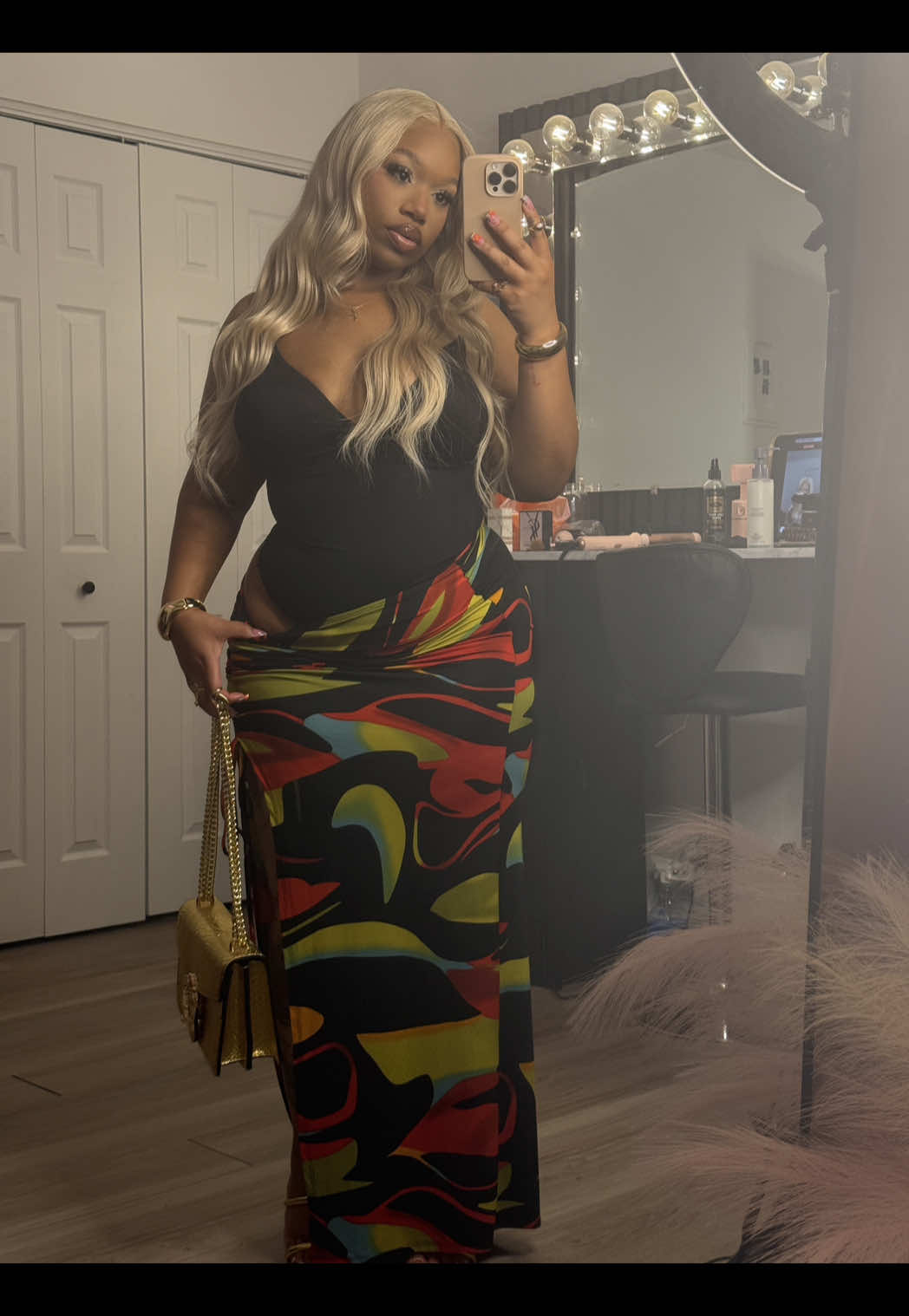 A post by @theblackreginageorge22 on TikTok caption: I loved this outfit so bad and I picked it out in 15 secs omg 😭🫶🏽 which piece was your favorite?  #theblackreginageorge22 #tiktokshopcreatorpicks #shapewearbodysuits #midsizefashion #midsizestyle #summeroutfit 