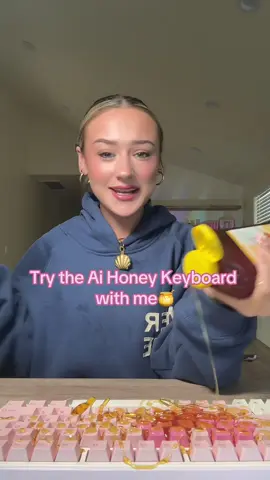 A post by @giannamjoyce on TikTok caption: ai honey keyboard 🍯 