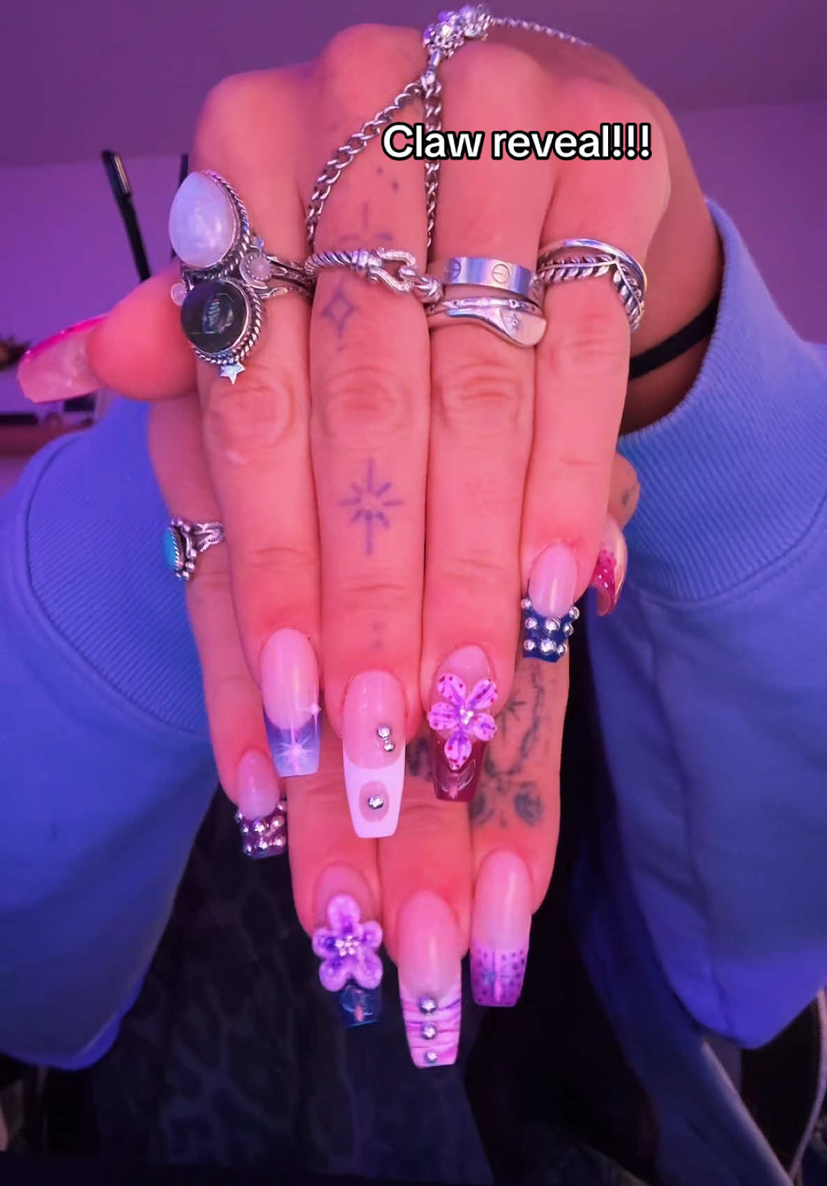 A post by @kendeeznutz222 on TikTok caption: Heavily inspired by my friends nails lol #nailinspo #gelx 