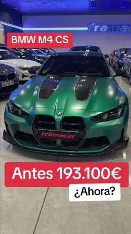 A post by @framacar_automoviles on TikTok caption: Llevamos a la calle nuestro nuevo BMW M4 CS y os enseñamos el interior mientras disfrutamos de su increíble potencia y sonido.  #bmw #bmwm4 #m4competicion #m4cs #fibradecarbono #framacar #segundamano #cochesdeportivos #cochestiktok 