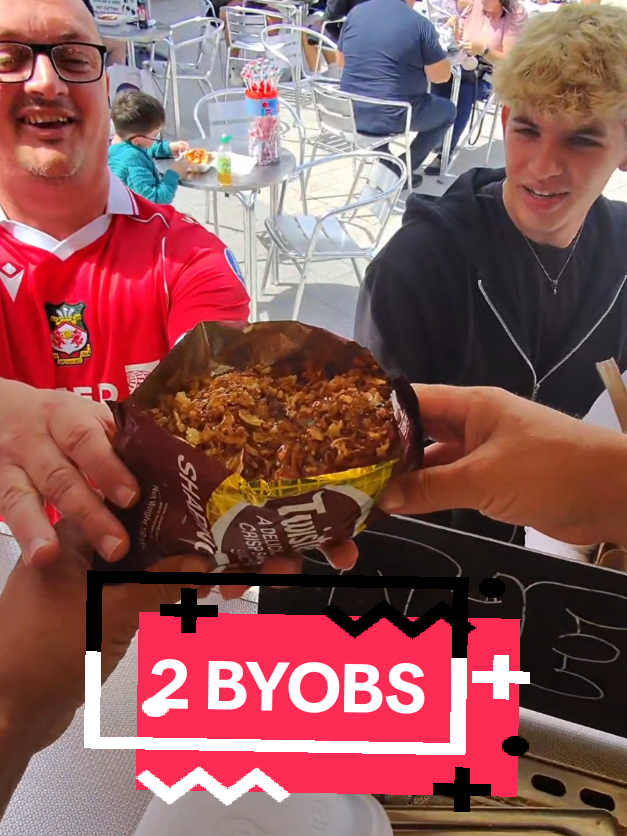 A post by @spudarmy on TikTok caption: All the way from Malta to get 2BYOBs!! #byob #Malta #food 