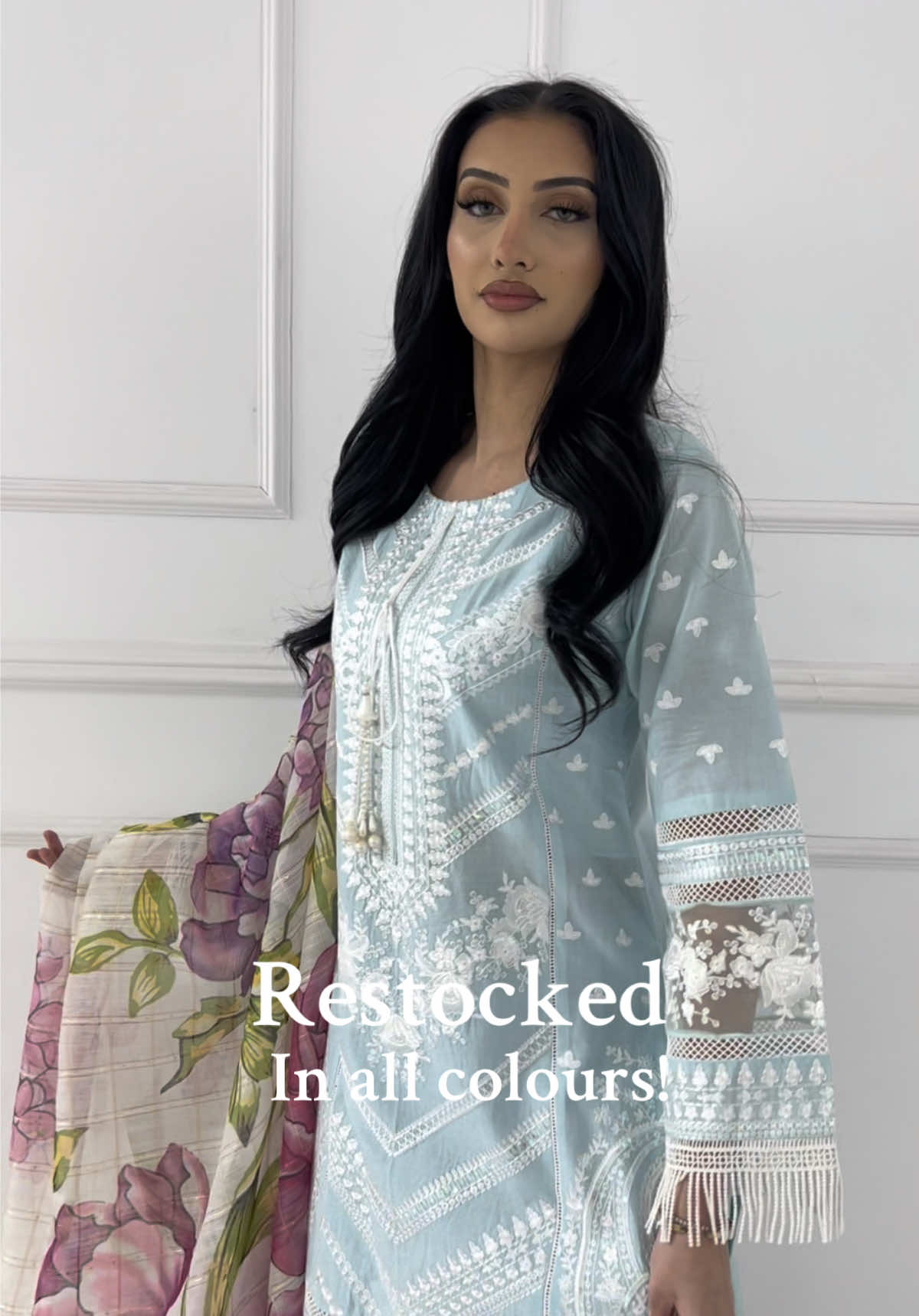 A post by @memsaabofficial on TikTok caption: Popular Best Seller Design is back in Stock 😍 Design code : ATR-1129 #memsaabofficial #onlinestore #readymade #casual #bestseller #backinstock #embroidered #pakistanidesigner #shopnow 