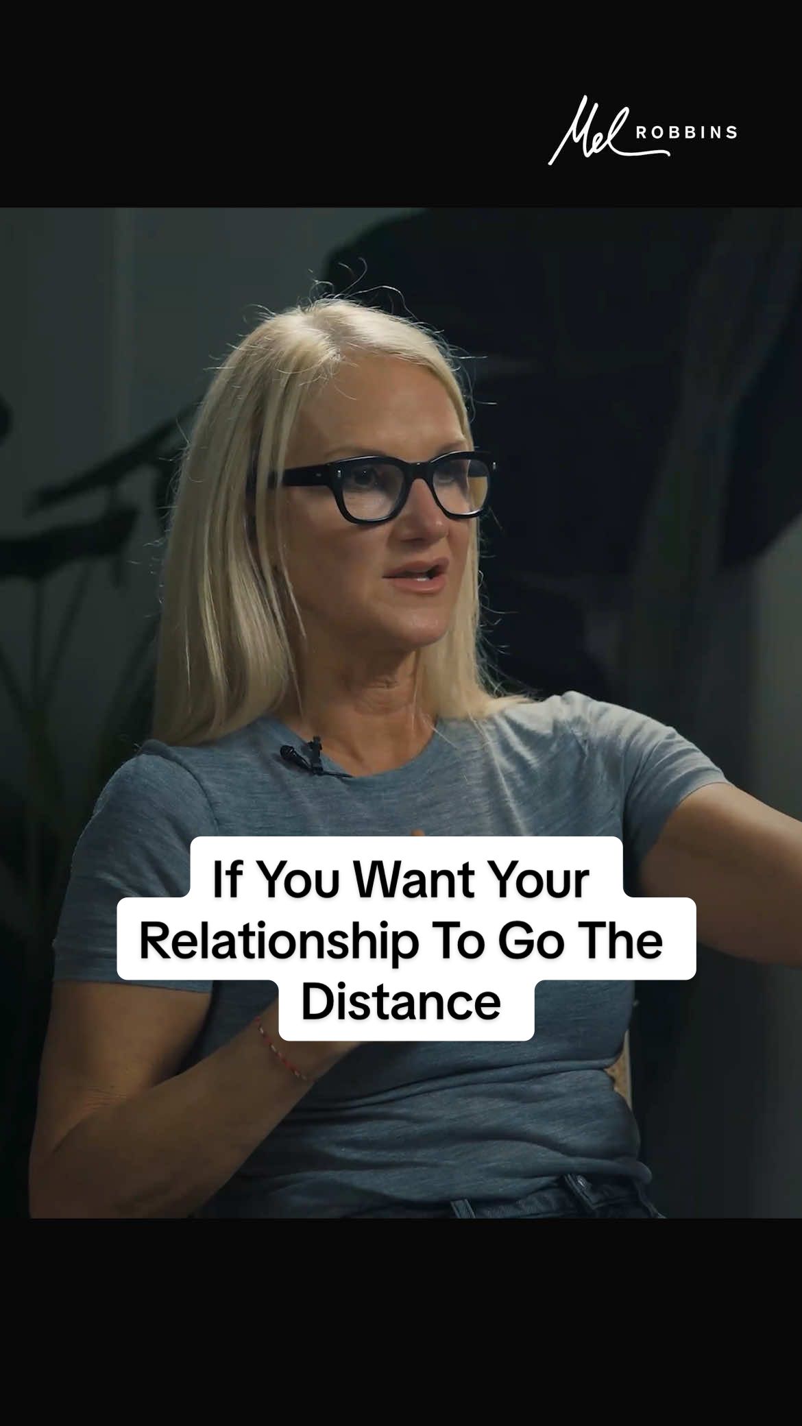 A post by @melrobbins on TikTok caption: When my kids ask me how to choose a partner, I give them one test: Does this person feel like home base?  If you come home at night and feel more you than anywhere else, that’s the person who’ll go the distance with you and do the work to keep it strong. Thank you @AB | أنس بوخش for having me on @#ABtalks! ❤️ This conversation is a must-listen.  #melrobbins #abtalks #choosingapartner #relationships