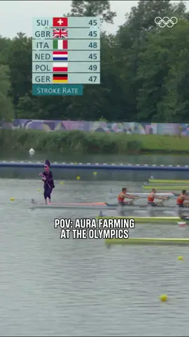 A post by @olympics on TikTok caption: The aura? Olympic-level. 🏅 #Olympics #Sports #boatkid 