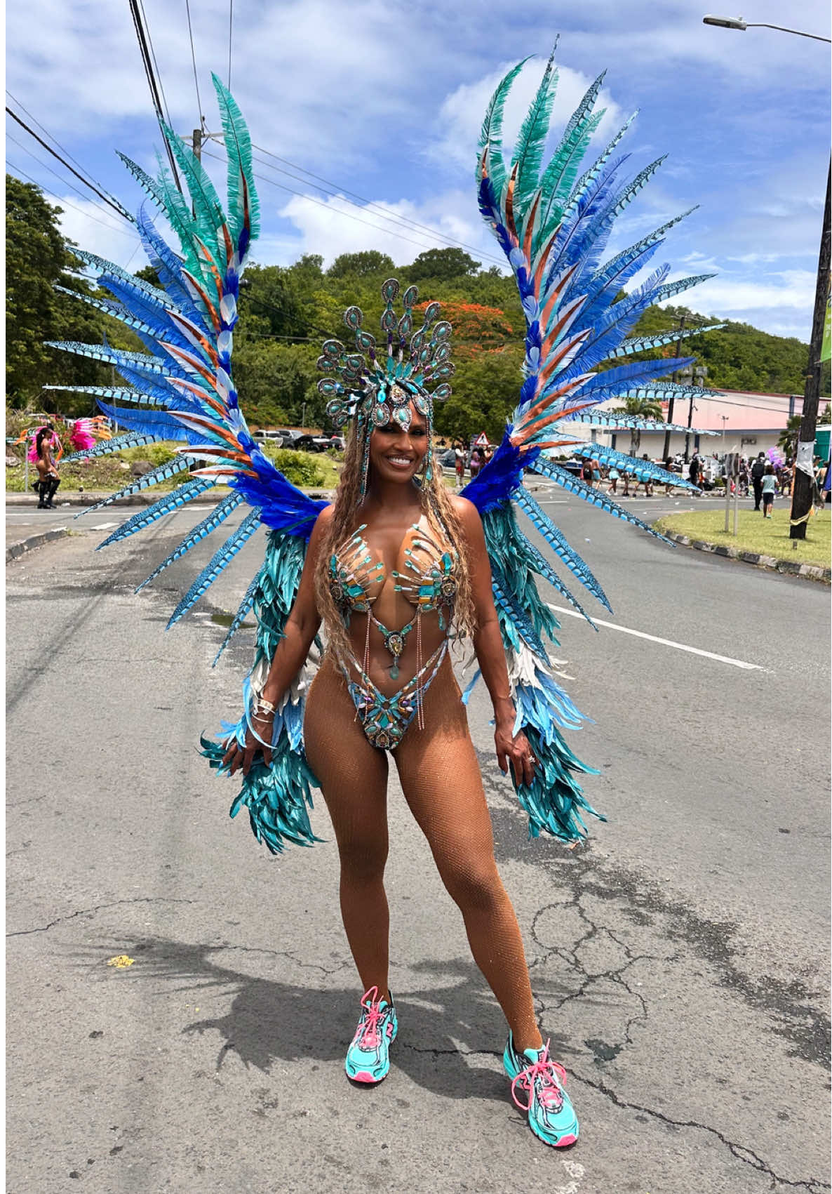 A post by @makeupshayla on TikTok caption: St. Lucia Carnival 2025 🇱🇨  We’re  FETE’N on de ROAD. We jumped with Just 4 Fun and a TIME was HAD! @TravelSaintLucia #stlucia #carnival 