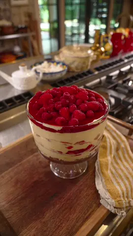 A post by @the_pastaqueen on TikTok caption: Raspberries and Limoncello Tiramisù.. it’s truly sensational, just like you are! The full written recipe is in The Royal Court of Pasta, link in bio 🍋❤️