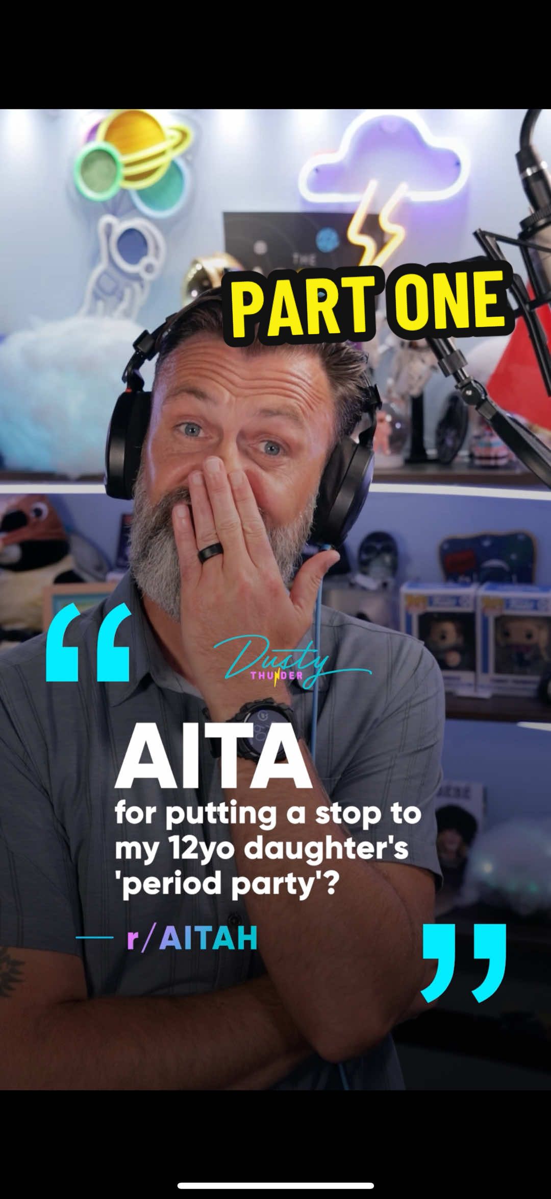 A post by @dustythunder_ on TikTok caption: Absolutely CRAZY REDDIT STORYTIME… a PERIOD PARTY? “AITA for putting a stop to my 12yo daughter’s “Period Party?” u/YocaLocaChoca #storytime #redditstories #redditreadings #redditaita #reddit_tiktok #story #redditstory 