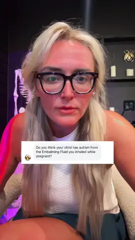 A post by @laurenthemortician on TikTok caption: Things embalming fluid doesn’t cause: ☑️ Autism ☑️ Logic ☑️ Basic human decency  #embalmer #autism #mom