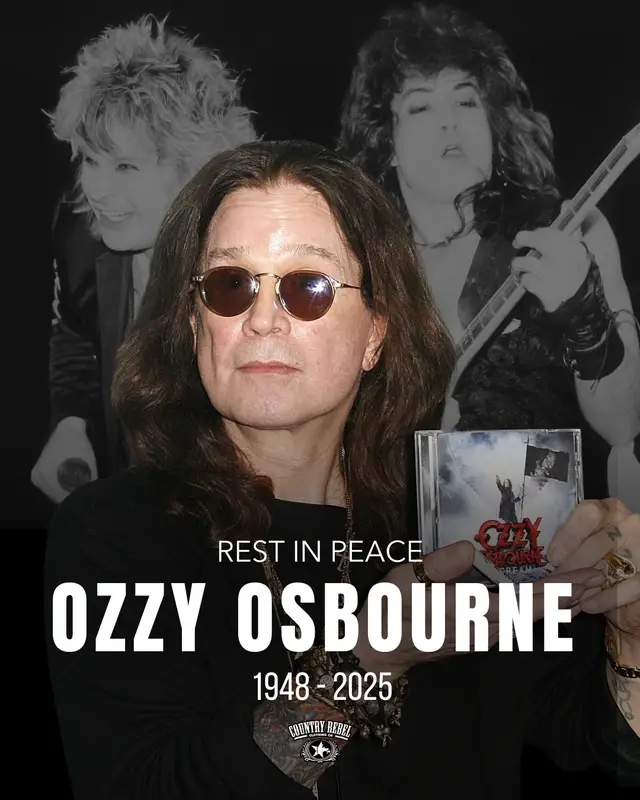 A post by @countryrebel on TikTok caption: After battling Parkinson’s Disease since 2003, legendary Black Sabbath frontman Ozzy Osborne has passed away, just a couple weeks after his final performance.   Rest in Peace, Prince of Darkness.  Read more, including his family’s statement, at the link in our bio.  #ozzyosbourne #restinpeace #princeofdarkness 