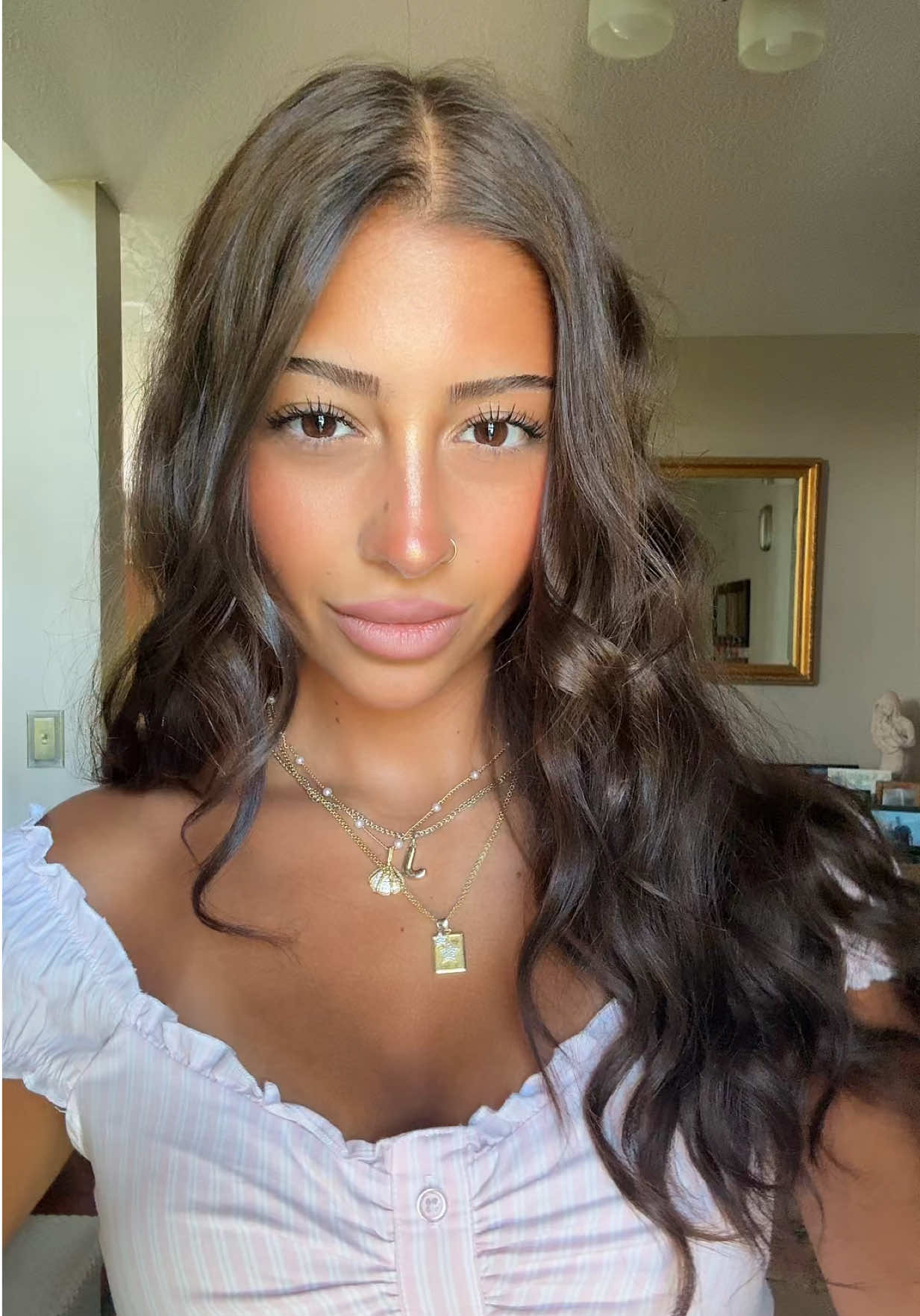 A post by @annaappetizer on TikTok caption: crazy hair day but i just bought this top from hollister it’s so cuteeee
