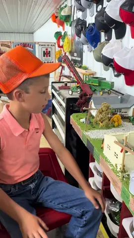 A post by @justajacksonthing on TikTok caption: What do you do when it’s been 90+ degrees outside you work in the loft on your mini diorama . I always appreciate how Jackson has a story with each of these displays that he creates.  The full display tour will be over on YouTube .#j#justajacksonthingf#farmm#makefarmingfunf#farmlifef#futurefarmero#oldschoolf#farming