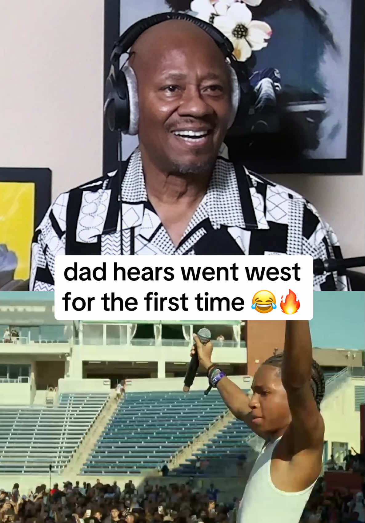 A post by @bridgingthegapyt on TikTok caption: Dad reacts to Babychiefdoit - Went West 😂🔥  #bridgingthegap #babychiefdoit #wentwest 