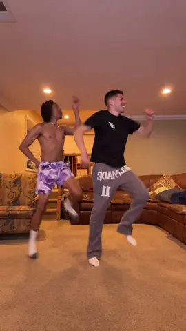 A post by @jerseyyjoe on TikTok caption: Zumba class duo 😂🔥🔥 ( @LightskinMonte ) #housemusic #trend #viral #fyp 