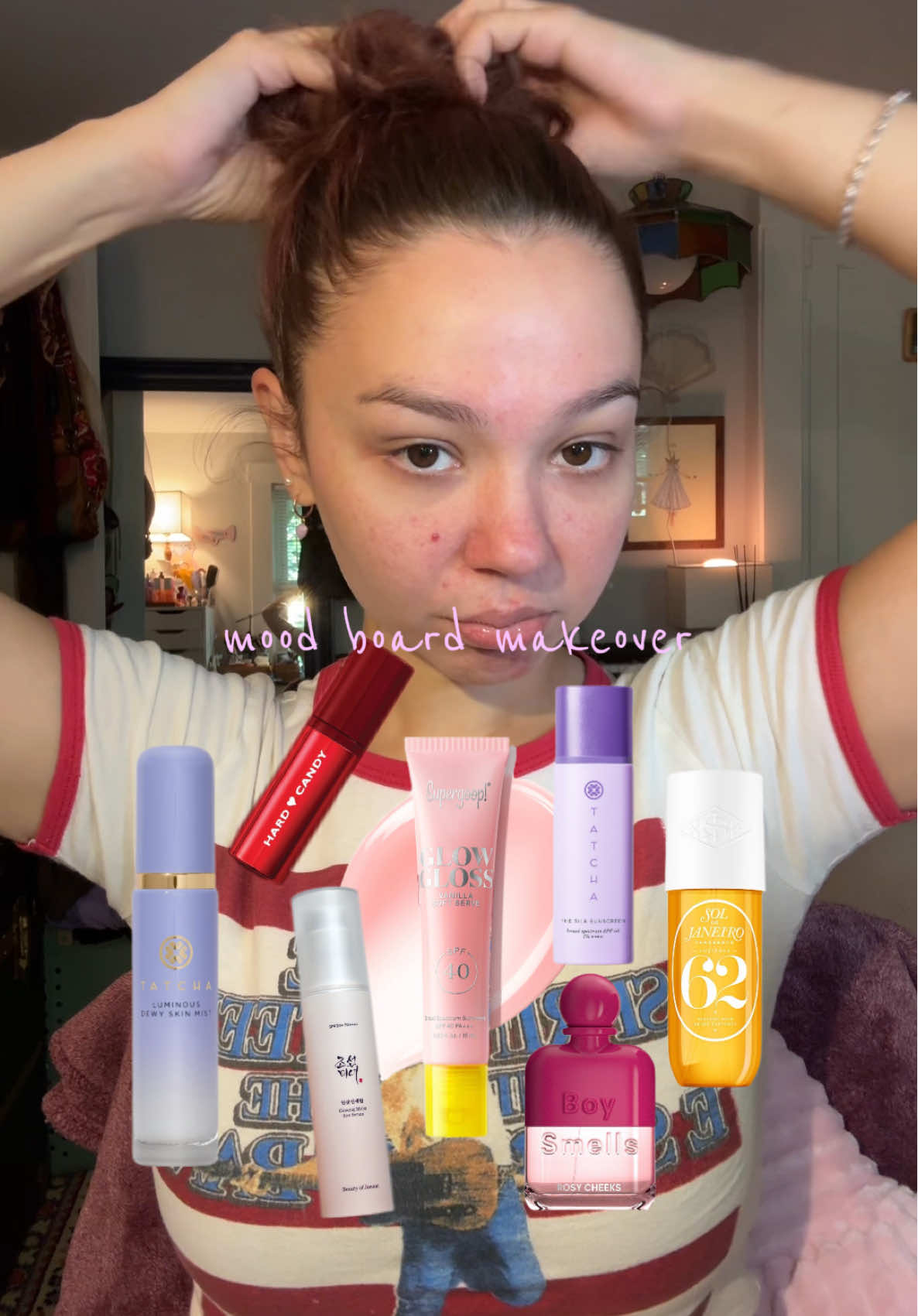 A post by @chritchin on TikTok caption: 🛍️ my makeup mood board for the day! 🪄⭐️ 100% gonna to execute this idea again for a full face, it’s so cute! #moodboard #makeup #makeover 