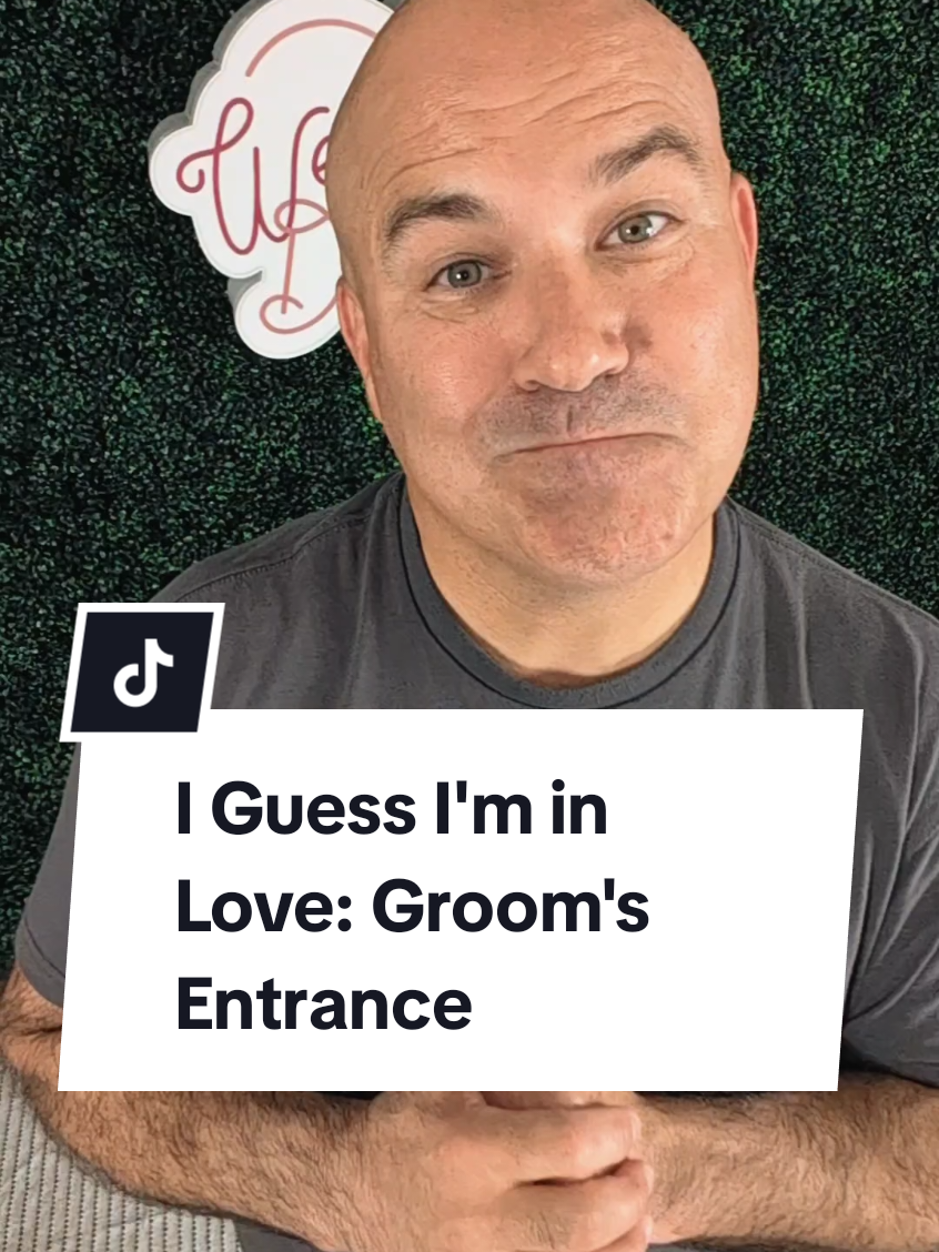 A post by @weddingduo on TikTok caption: Who remembers I Guess I'm in Love by Clinton Kane?? It would make an incredible #groomsmenentrance song for the ceremony. 🩵 #iguessiminlove #groomssong #weddingceremonymusic #groomdowntheaisle #groom 