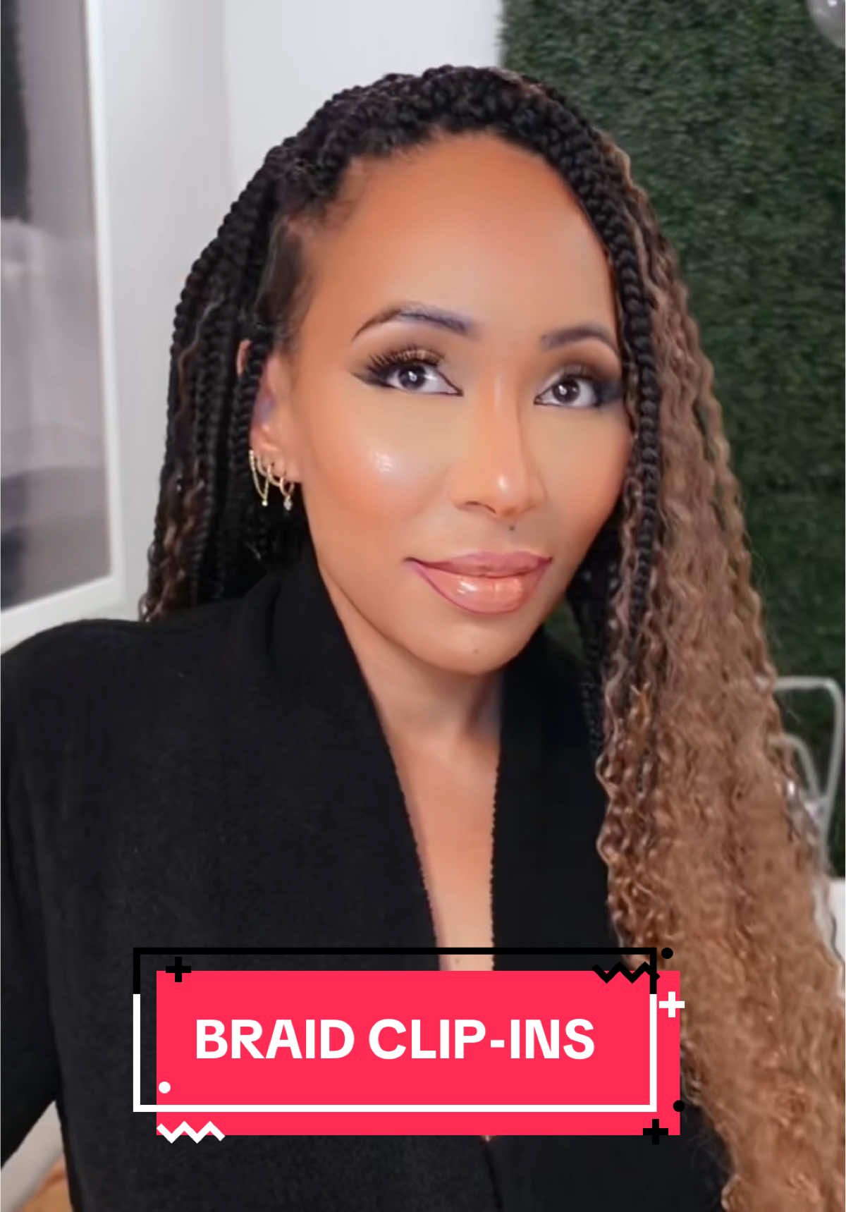 A post by @marascampo on TikTok caption: Braid Clip-Ins✨ #blackgirlmagic #blackgirls #blackgirl #blackhair #blackhairstyles #hair #hairtransformation #hairideas #hairtutorial #protectivestyles #braids #clipins #crochetbraids #crochet 