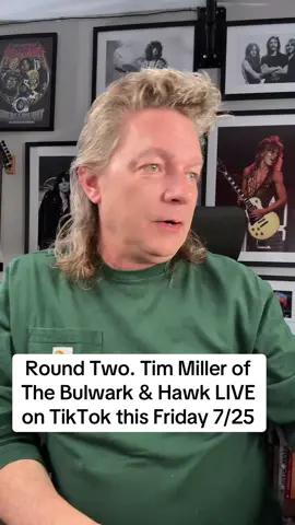 A post by @mdg650hawk7thacct on TikTok caption: Round Two. Tim Miller of The Bulwark & Hawk KIVE on TikTok this Friday 7/25