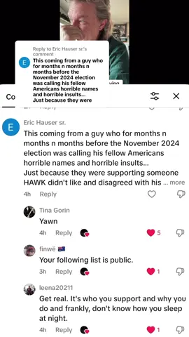 A post by @mdg650hawk7thacct on TikTok caption: Replying to @Eric Hauser sr. Your following list is public, Eric. 