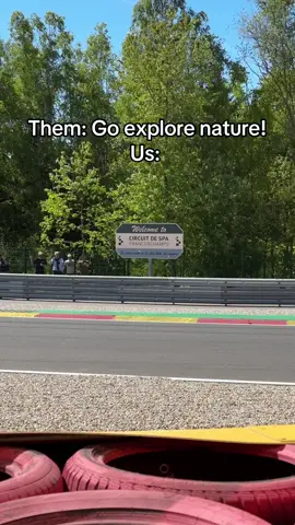 A post by @ferrari on TikTok caption: When they say explore nature this is what we do 😎 Good luck to the team this weekend 👊  #FerrariHypercar #WEC #Ferrari499P 