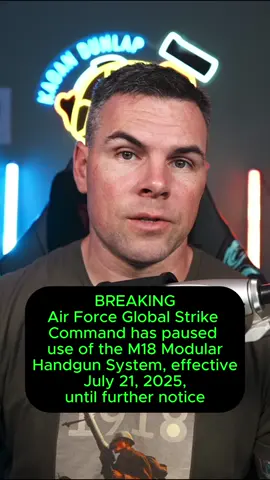 A post by @kagan_dunlap on TikTok caption: The U.S. Airforce has paused the use of the M18 after an accidental discharge resulted in the death of an Airman.