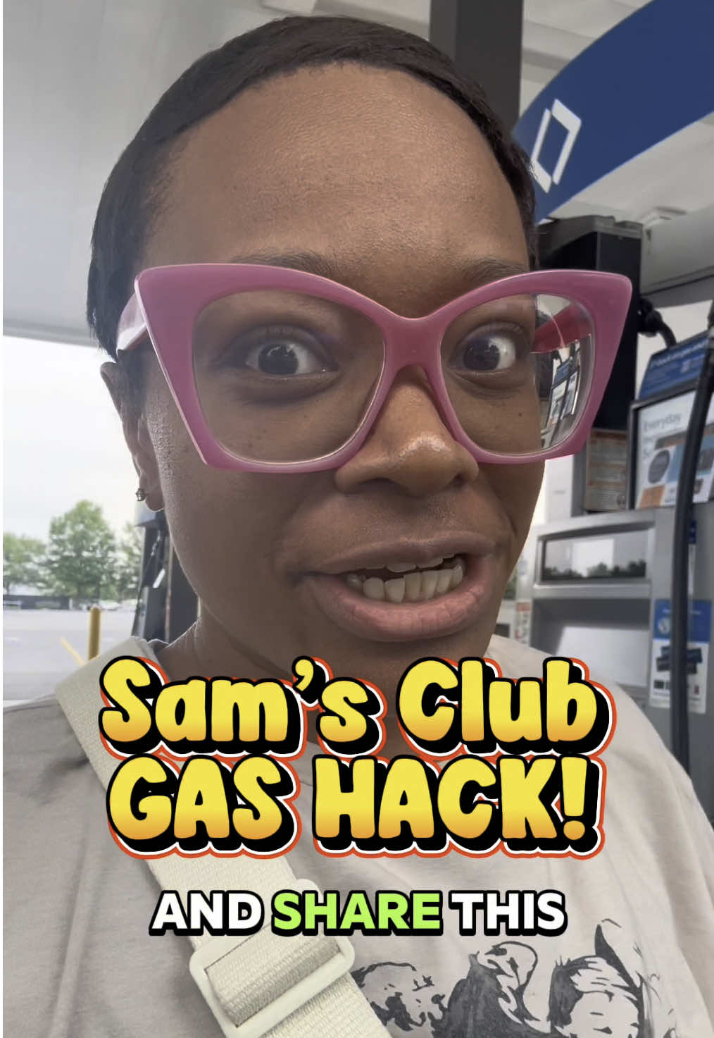 A post by @heyimdee_ on TikTok caption: Did you know about this Sam’s Club gas hack?  👉Iink in bi0 for  50% Off new membership deal!  #samsclub #gettinggas #savingmoneyhack #gashack #shoppingatsamsclub 