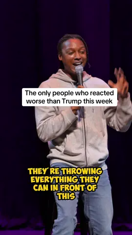 A post by @joshjohnsoncomedy on TikTok caption: The only people who reacted worse than Trump this week