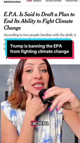 A post by @antiplasticlady on TikTok caption: Trump is planning on rescinding the rule which gives the EPA the authority to regulate greenhouse gas emissions… this is currently the only tool the government has in directly  fighting climate change #climatechange #maha #trump