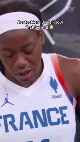A post by @olympics on TikTok caption: But, Myriam Djekoundade went straight back in the game and made the basket! 🏀 #Olympics #Sports #Basketball 