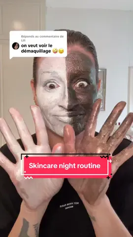 A post by @poopiblh on TikTok caption: Réponse à @Lili Démaquillage et Skincare night routine après gros maquillage !! Dites moi si vous voulez les noms des produits je vous les donnerais dans les com ✨ #skincare #beauty #makeup #routine #nightroutine #skin 