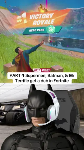 A post by @gullystudios on TikTok caption: The Supermen get a dub in Fortnite with Batman and Mister Terrific #superman #dc #dccomics #dcu #dcuniverse #dceu #supermanedit #superman2025 #batman #batmanedit #brucewayne #clarkkent #batmanmemes #krypto #justiceleague #mrterrific #fortnite #fortniteclips #fortniteskins #fortnitebr #fortnitebattleroyale #gamin 