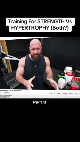 A post by @ryanhumiston.fan on TikTok caption: P3: Training For STRENGTH Vs HYPERTROPHY (Both?) #bodybuilding #fitness #strengthtraining #hypertrophy #fyp 