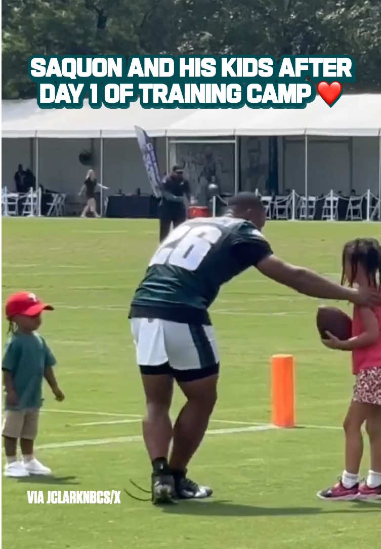 A post by @nfl on TikTok caption: core memories being made 🥹 #saquonbarkley #philadelphia #eagles #nfl (via JClarkNBCS/X) @Philadelphia Eagles 