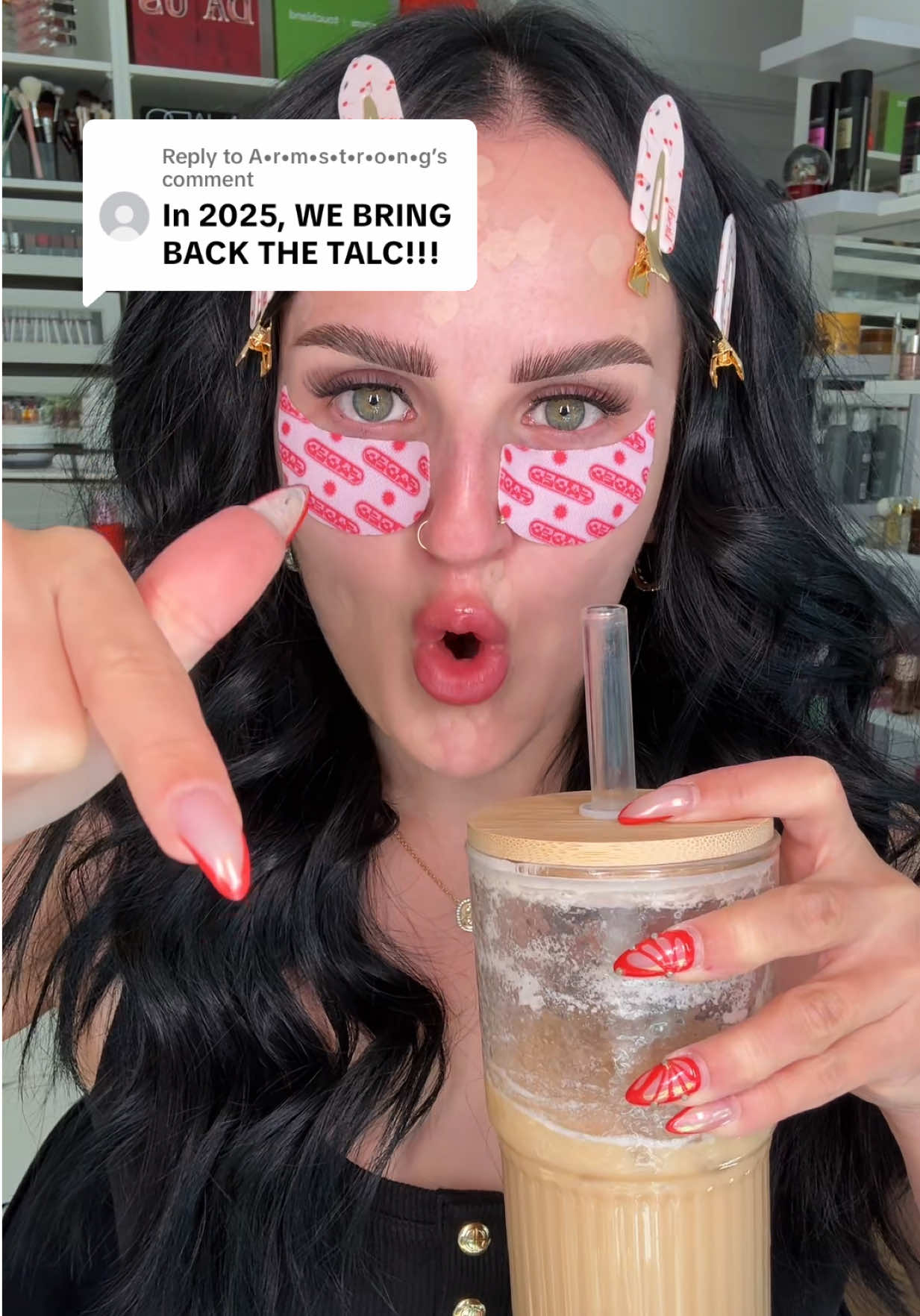 A post by @mikaylanogueira on TikTok caption: Replying to @A•r•m•s•t•r•o•n•g FULL FACE OF TALC?!?! #makeup #beauty #makeuptutorial 