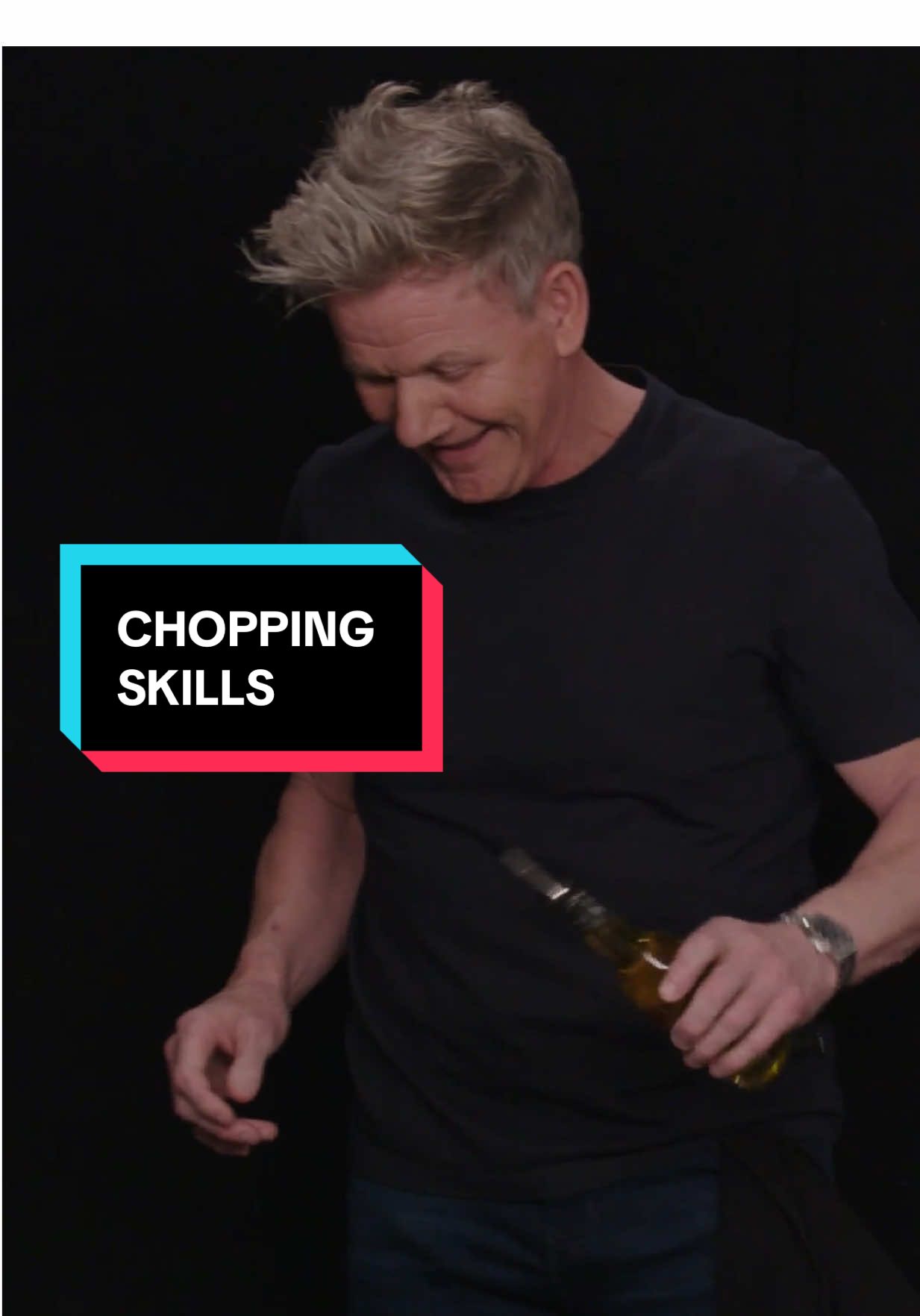 A post by @gordonramsayofficial on TikTok caption: Maybe I shouldn’t have given Pedro Pascal a knife 😳 #FantasticFour 