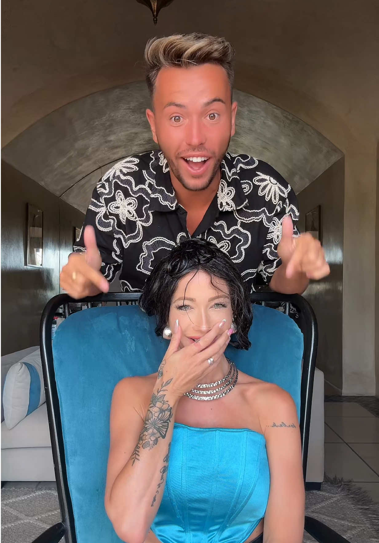 A post by @benoit_chevalier on TikTok caption: Résultat des cheveux bruns de Loukaki 😂❤️