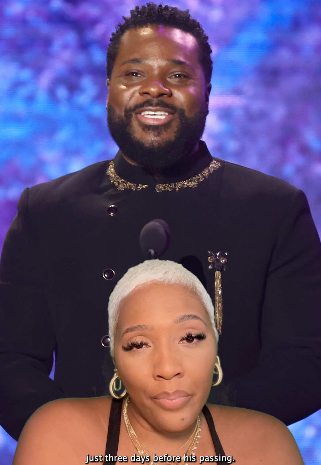 A post by @bet on TikTok caption: #BETCurrent: In this episode, we remember Malcolm-Jamal Warner, who tragically passed away while swimming with his daughter, 🕊️ and we discuss Kirk Franklin's publishing and more. Get into this week's headline news and visit BET.com for more.
