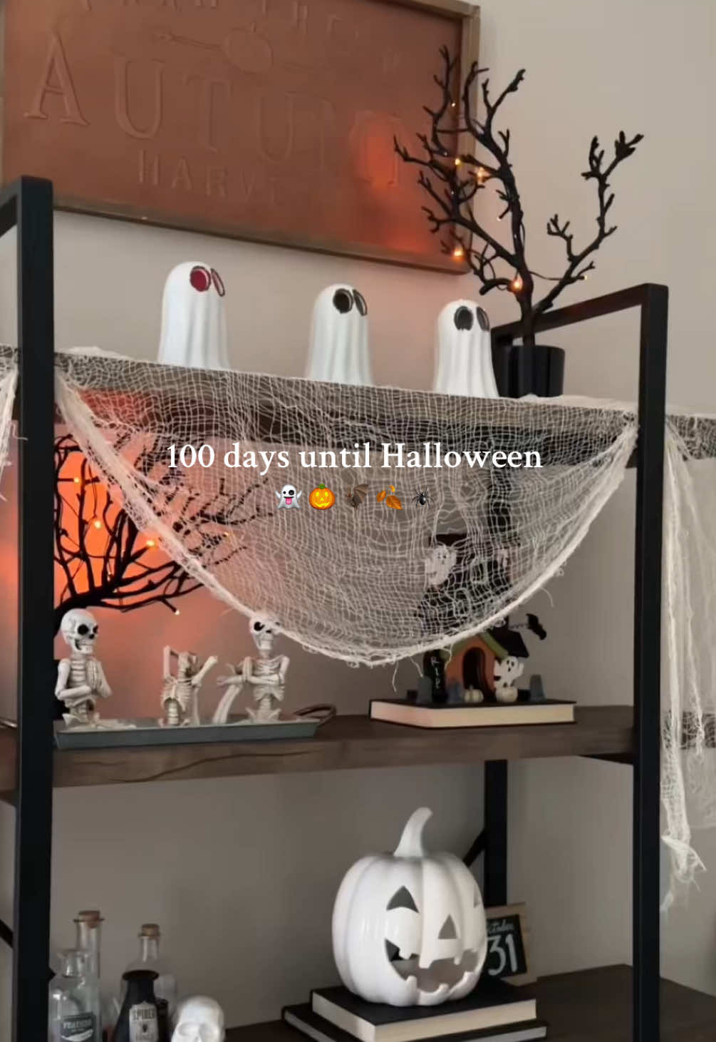 A post by @drea_perez11 on TikTok caption: 100 days until Halloween 🎃 #Halloween #halloweendecor #spookyseason #fallvibes #autumn 